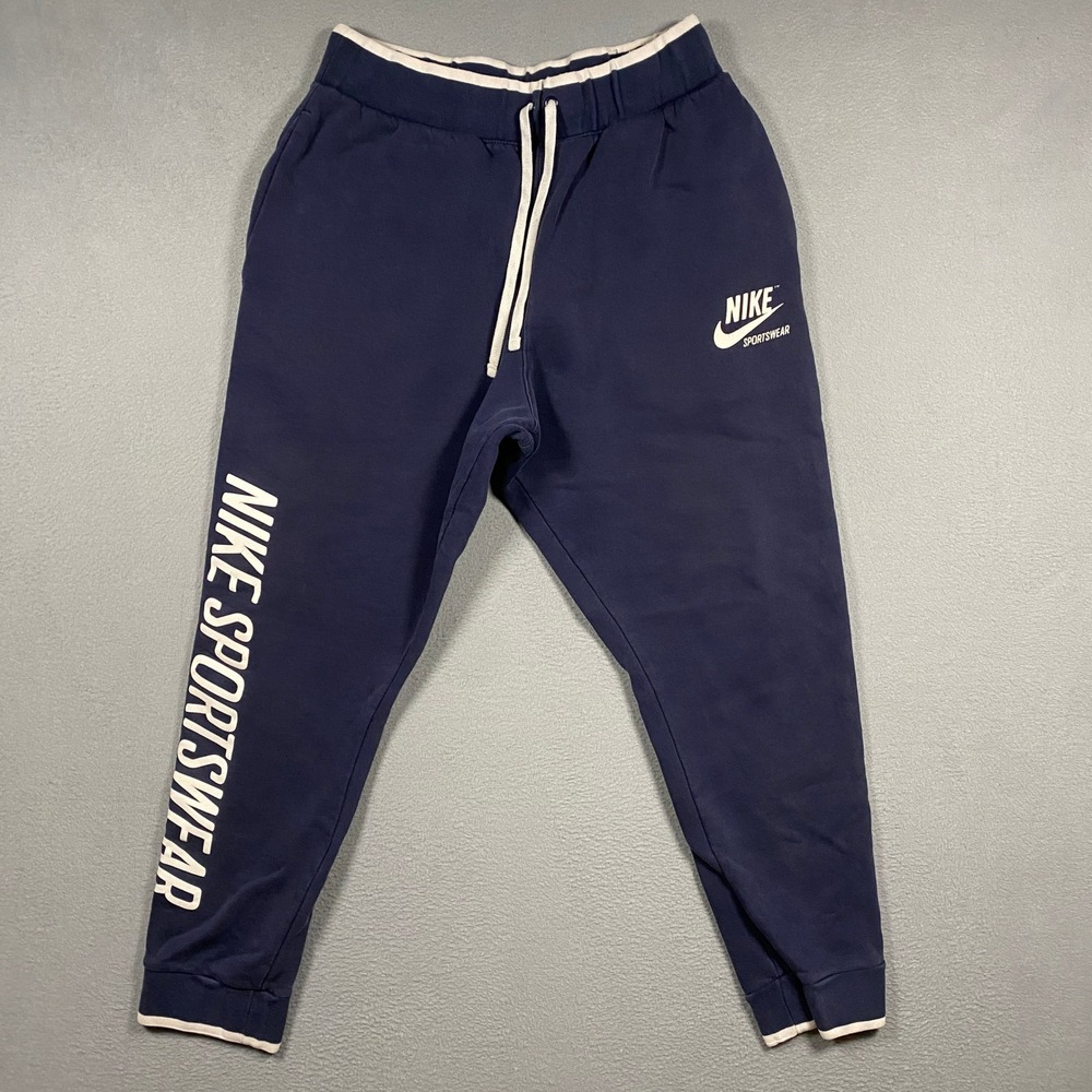 Nike Sportswear Joggers Mens Medium Blue Fleece Logo Sweatpants AJ7931-452